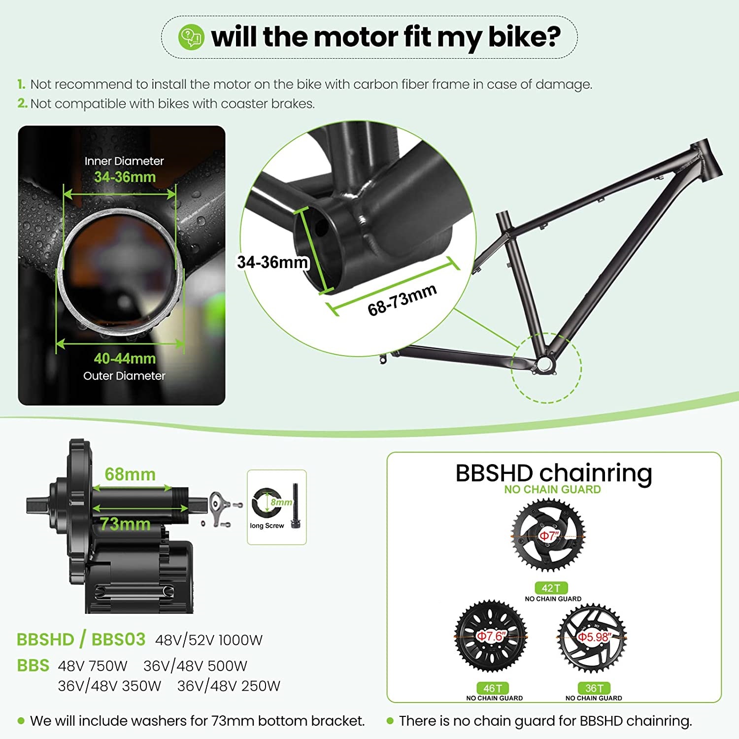 Bafang UART 48V/52V 1000W Mid  - đánh giá và giá Bafang Bbshd 1000W Conversion Kit